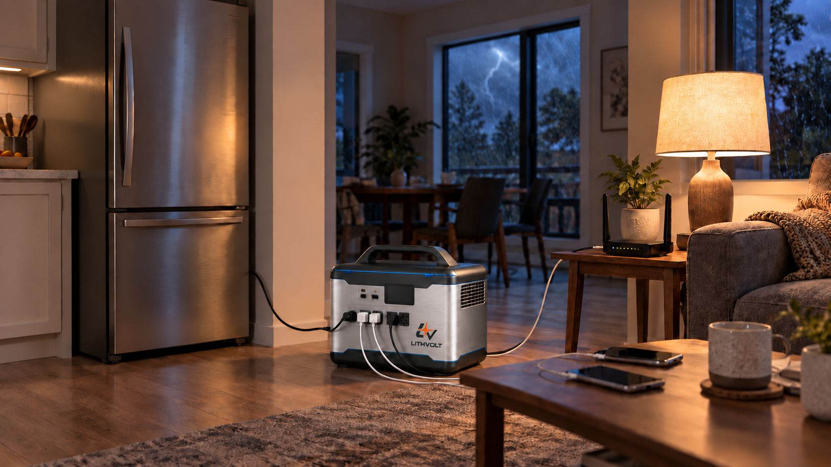 Portable power station supporting essential home loads